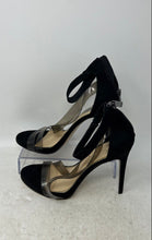 Load image into Gallery viewer, Jessica Simpson Womens Black Stiletto Heel Back Zip Strappy Sandals Size 7M
