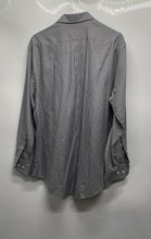 Load image into Gallery viewer, Neiman Marcus Mens White Black Check Cotton Trim Fit Dress Shirt Size 16.5 32/33
