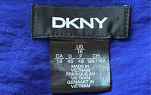 Load image into Gallery viewer, DKNY Womens Blue Short Sleeve Round Neck Ruffled Hem Shift Dress Size 16
