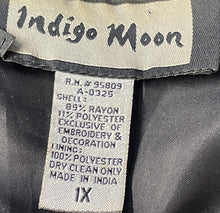 Load image into Gallery viewer, Indigo Moon Womens Multicolor Patchwork Long Sleeve Button Front Jacket Size 1X
