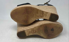 Load image into Gallery viewer, Michael Kors Womens Fanning Black Croc Embossed Wedge Espadrille Sandals Sz 7.5M

