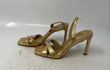 Load image into Gallery viewer, Paula Torres By Ana Paula Siebert Womens Gold Leather Slingback Sandals Size 6
