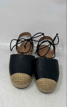 Load image into Gallery viewer, Vizzano Womens Black Leather Round Toe Lace-Up Espadrille Sandals Size 6

