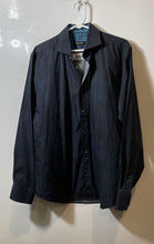Load image into Gallery viewer, Bugatchi Mens Blue Printed Classic-Fit Long Sleeve Button-Up Shirt Size M
