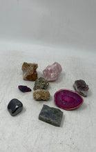 Load image into Gallery viewer, Lot Of Assorted Mineral And Fossil Specimens Display Collection Box
