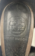 Load image into Gallery viewer, Authentic Tory Burch Womens Teagan Brown Gray Leather Gladiator Heels Size 6.5M
