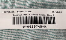 Load image into Gallery viewer, Original Penguin Mens Green Striped Collared Short Sleeve Button-Up Shirt Size L
