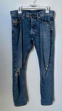 Load image into Gallery viewer, Diesel Mens Blue Denim Medium Wash Distressed Pockets Straight Leg Jeans Size 30
