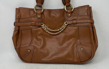 Load image into Gallery viewer, Antonio Melani Womens Brown Leather Double Handle Pockets Lined Shoulder Bag
