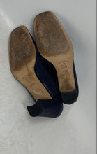Load image into Gallery viewer, Kurt Geiger Womens Navy Blue Leather Square Toe Slip-On Pump Heels Size EU 37.5
