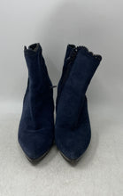 Load image into Gallery viewer, Lodi Womens Dark Blue Suede Pointed Toe High Stiletto Ankle Boots Size EUR 37
