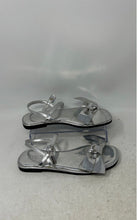 Load image into Gallery viewer, Zara Girls Silver-Tone Bow Open Toe Ankle Strap Sandals Size EUR 35
