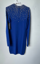 Load image into Gallery viewer, Marciano Womens Blue Long Sleeve Round Neck Beaded Sweater Dress Size L With Tag
