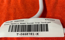 Load image into Gallery viewer, Banana Republic Womens Orange Knit Short Sleeve Crop Cardigan Sweater Size SP
