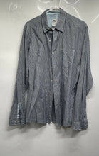 Load image into Gallery viewer, Lacoste Mens Gray Striped Cotton Slim Tailored Fit Long Sleeve Dress Shirt Sz 42
