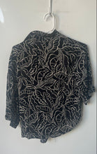 Load image into Gallery viewer, Mango Womens Black &amp; White Printed Short Sleeve Button-Up Shirt Size 2
