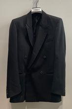 Load image into Gallery viewer, Giorgio Biocuccmin Mens Black Long Sleeve Double-Breasted Blazer Size 38 S
