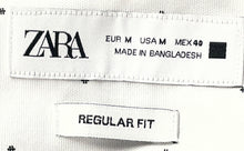 Load image into Gallery viewer, Zara Mens White Speckled Long Sleeve Regular Fit Button-Up Shirt Size M With Tag

