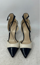 Load image into Gallery viewer, Marc Fisher Womens Black White Patent Leather Stiletto Ankle Strap Heels Size 6M
