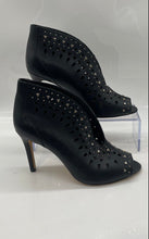 Load image into Gallery viewer, Vince Camuto Womens Black Leather Peep Toe Pull-On Ankle Booties Size 6.5M
