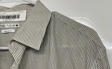Load image into Gallery viewer, Zara Mens Gray Striped Regular Fit Long Sleeve Button-Up Shirt Size 17
