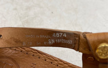 Load image into Gallery viewer, Authentic Tory Burch Womens Brown Leather Flat Thong Sandals Size 8.5M Worn

