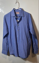 Load image into Gallery viewer, Pink Thomas Pink Mens Blue White Striped Cotton Long Sleeve Dress Shirt Size 16
