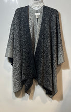 Load image into Gallery viewer, Calvin Klein Womens Black Ombre Print Lurex Ruana Open Poncho Sweater One Size
