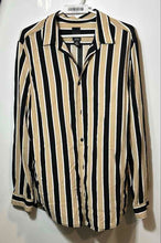Load image into Gallery viewer, H&amp;M Mens Multicolor Striped Print Long Sleeve Slim Fit Button-Up Shirt Size M

