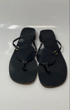 Load image into Gallery viewer, Kate Spade New York Womens Black leather Slip-On Block Thong Sandals Size 9.5
