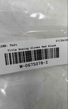 Load image into Gallery viewer, Title Boxing Red Black Adjustable Strap Boxing Gloves Size Regular
