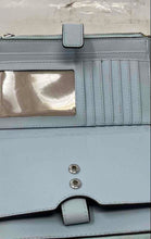 Load image into Gallery viewer, Michael Kors Womens Jet Set Travel Powder Blue Double Zip Bifold Wallet
