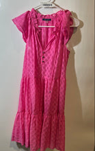 Load image into Gallery viewer, Tommy Hilfiger Womens Pink Geometric Ruffle Neck Tiered A-Line Dress Size 2
