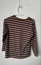 Load image into Gallery viewer, J.McLaughlin Womens Brown Striped 3/4 Sleeve Crew Neck Pullover T-Shirt Size XS
