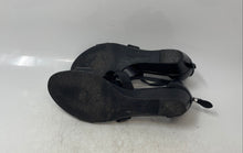 Load image into Gallery viewer, Franco Sarto Womens Black Leather Wedge Heel Back Zip Strappy Sandals Size 7.5
