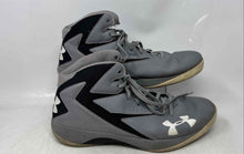 Load image into Gallery viewer, Under Armour Mens Lockdown Gray Black Leather Lace-Up Basketball Shoes Size 14
