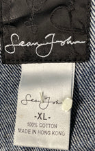 Load image into Gallery viewer, Sean John Mens Blue Denim Long Sleeve Collared Button Front Jacket Size XL

