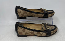 Load image into Gallery viewer, Coach Womens Brown Signature Canvas Patent Leather Trim Loafer Flats Size 6.5B
