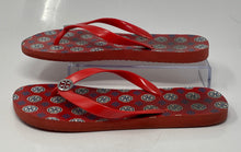Load image into Gallery viewer, Authentic Tory Burch Womens Red Printed Slip-On Flip-Flop Sandals Size 8
