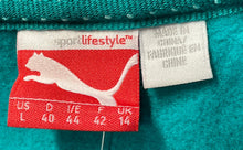 Load image into Gallery viewer, Puma Womens Green Long Sleeve Kangaroo Pocket Drawstring Pullover Hoodie Size L
