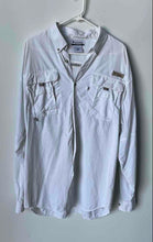 Load image into Gallery viewer, Columbia Mens White PFG Bahama II Long Sleeve Fishing Button-Up Shirt Size LT
