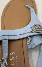 Load image into Gallery viewer, Guess Womens Light Blue Leather Adjustable Strap Thong Sandals Size 8.5M
