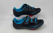 Load image into Gallery viewer, Venzo Unisex Shimano SPD SL Black Blue Road Cycling Shoes Size M6 W7.5
