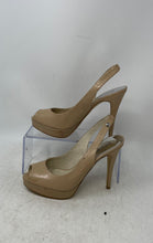 Load image into Gallery viewer, Michael Kors Womens Beige Peep Toe High Stiletto Slingback Heels Size 7 M
