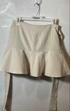 Load image into Gallery viewer, Zara Womens Beige Peplum Hem Side-Zip A-Line Skirt Size Medium
