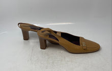 Load image into Gallery viewer, Amalfi Womens Beige Leather Closed Toe Slip-On Slingback Heels Size 8 AA
