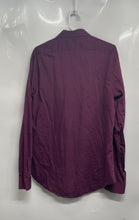 Load image into Gallery viewer, Calvin Klein Mens Purple Printed Cotton Long Sleeve Slim Fit Dress Shirt Size L
