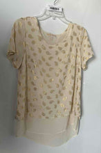 Load image into Gallery viewer, Michael Kors Womens Beige Paisley Short Sleeve Back Slit Blouse Top Size M

