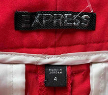 Load image into Gallery viewer, Express Womens Red Flat Front Pockets Cuffed Hem Straight Leg Ankle Pants Size 4
