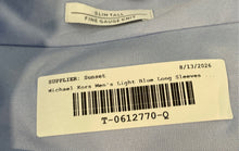 Load image into Gallery viewer, Michael Kors Mens Light Blue Long Sleeve Slim Tall Dress Shirt Size 18
